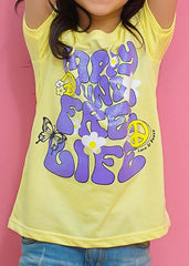 Modest Stitched Summer Kids Collection'2024-Happy Life Graphic Tee - Lime