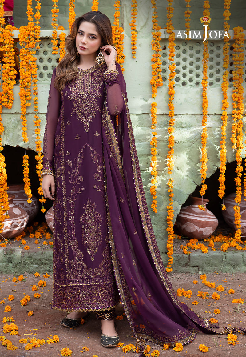 Asim Jofa Abresham '23 Ajab-22 Embroidered Chiffon 3 Pcs