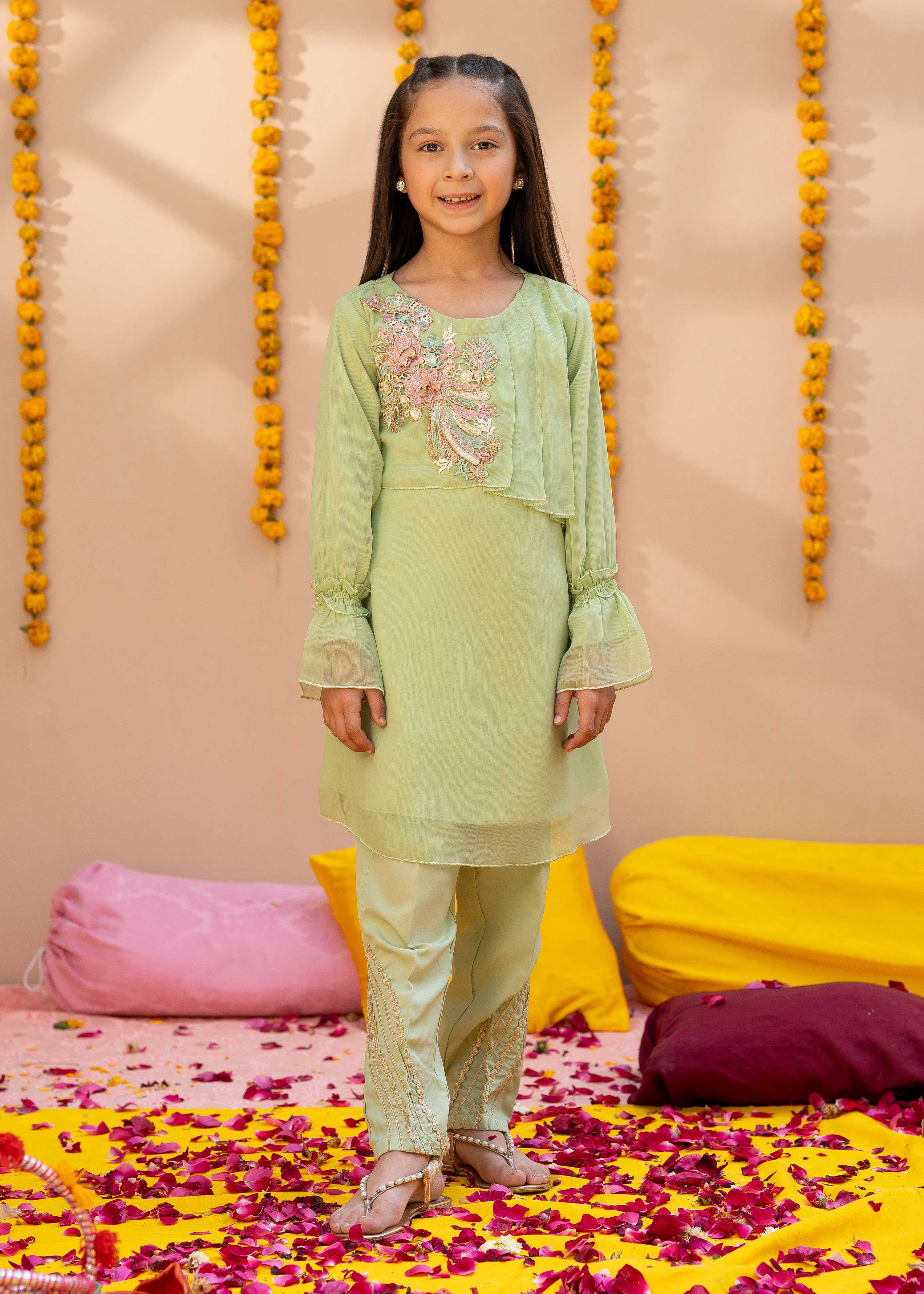 Modest Stitched 3 Piece Kids Formals Collection'2024-Ulfat