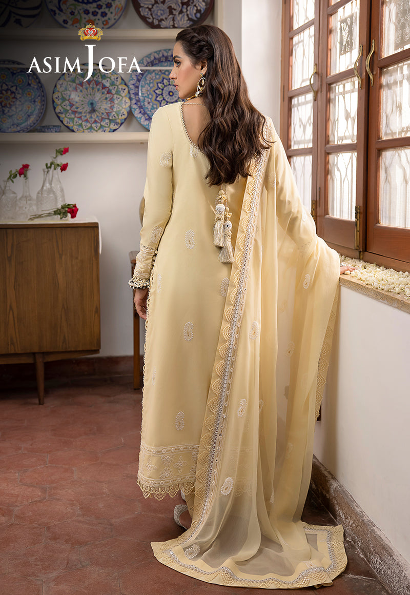Asim Jofa Shadow Work '23 Ajsw-09 Embroidered Lawn Silk 3 Pcs