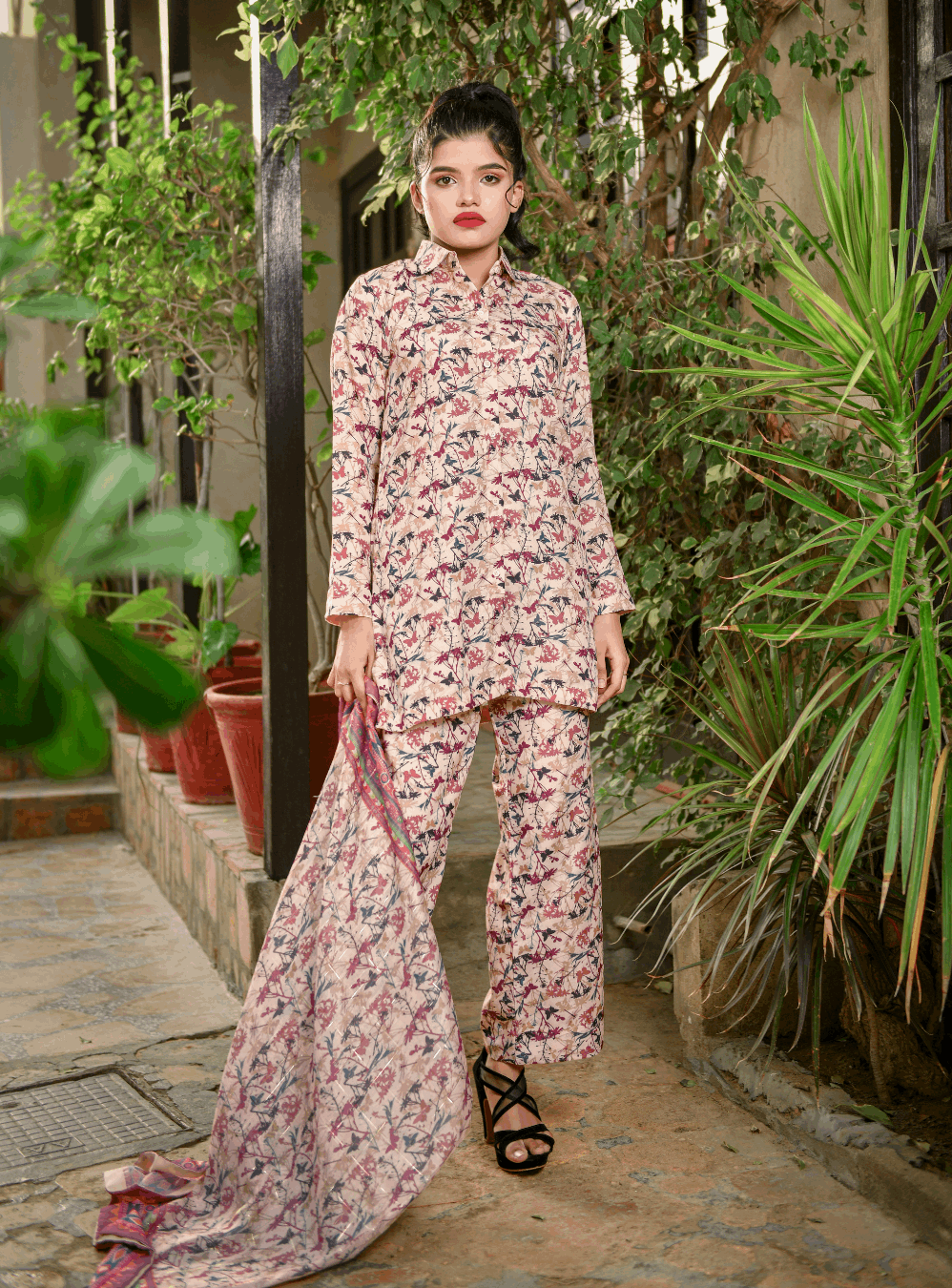 Florals & Printed By Hadar Official Stitched 3 Piece Lawn Collection-Zigosa - 3 PC printed