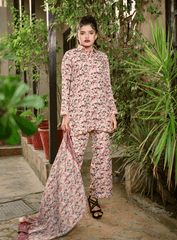 Florals & Printed By Hadar Official Stitched 3 Piece Lawn Collection-Zigosa - 3 PC printed