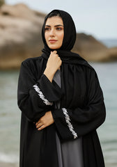 Hijabi.Pk Black and Grey Abaya | Serene Threads