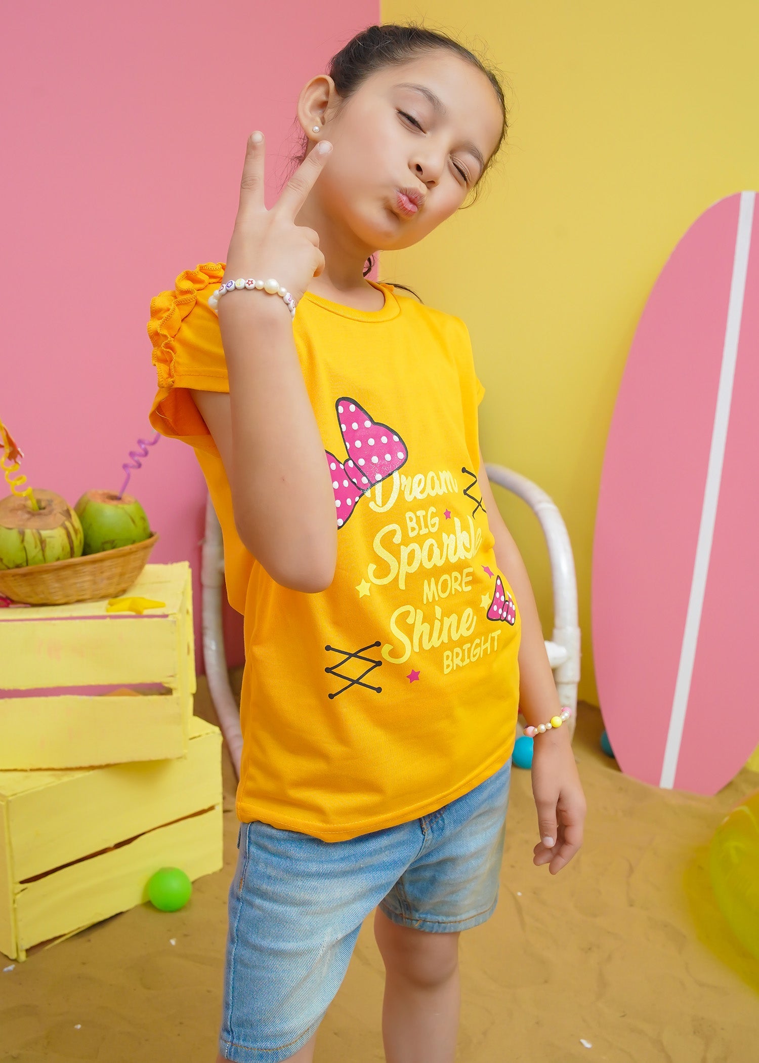 Modest Stitched Summer Kids Collection'2024-Shine Bright Graphic Tee