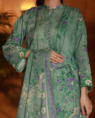 Chameli Studio-Sage Bloom Lawn Digital Print 3 Piece Unstitched Suit-WRTS-0014