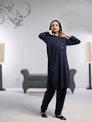 Ahlam Stitched - 2 piece Shirt & Trouser Navy Luxe Collection'2024