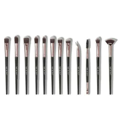 Muicin-Rose Gold & Black Eye Brush Collection - 12 Pieces