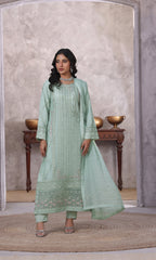 Shamooz Stitched 3 Piece Formals Suit-I-CH-0017-Aqua
