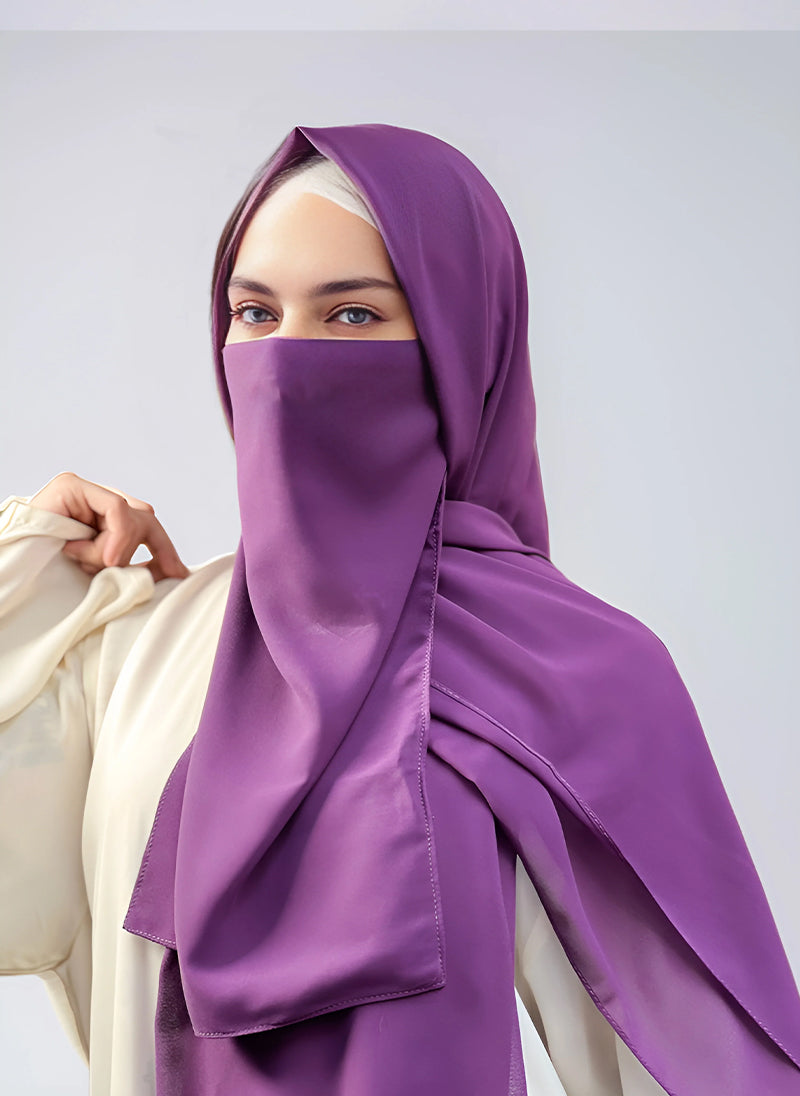 Hijab Ul Hareem Hijab & Niqab Set - Purple