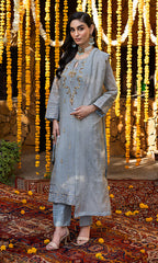 Shamooz Stitched 3 Piece Formals Collection'2025-Dusty Grey SEM-0763