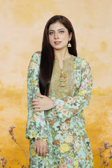 Urban Cut 2 Piece Embroidred Cotton/Viscose  Printed  Suit