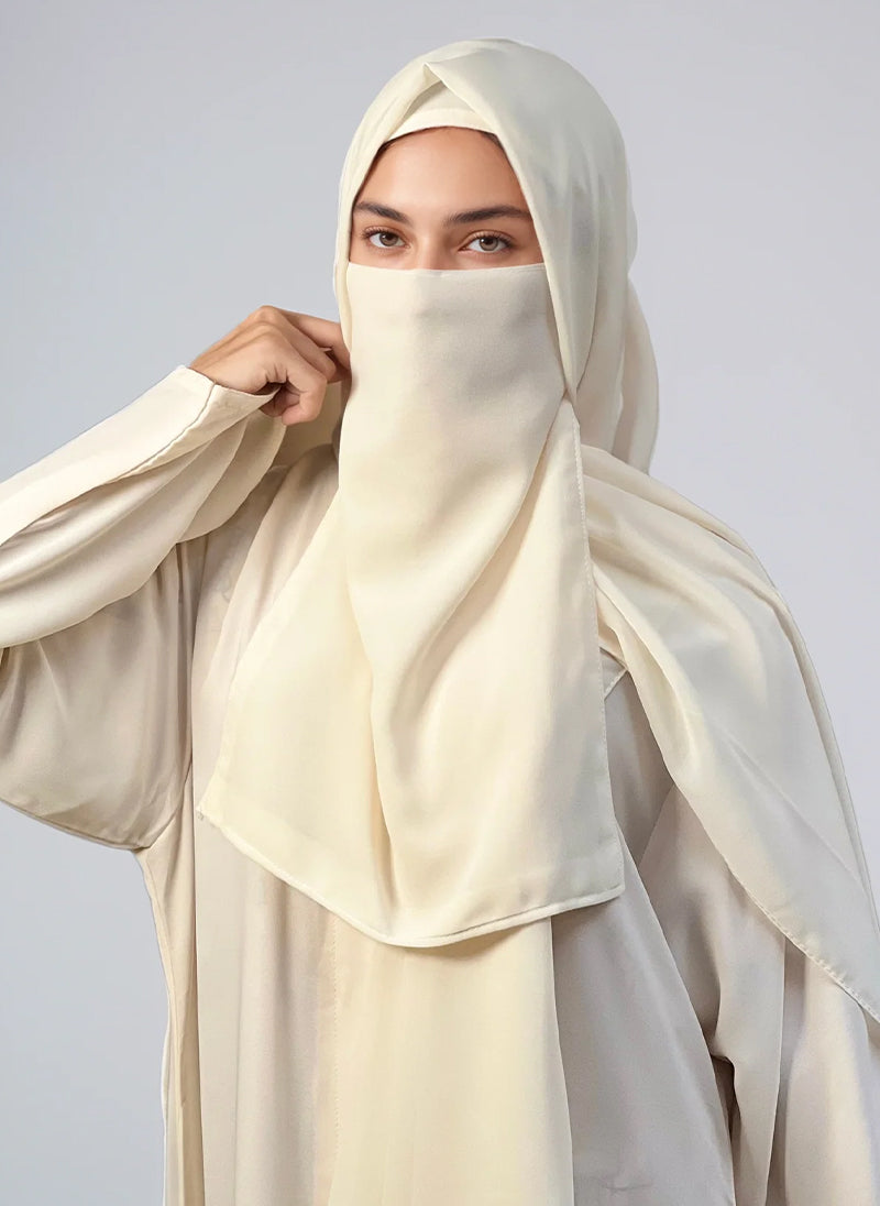 Hijab Ul Hareem Hijab & Niqab Set - Off White