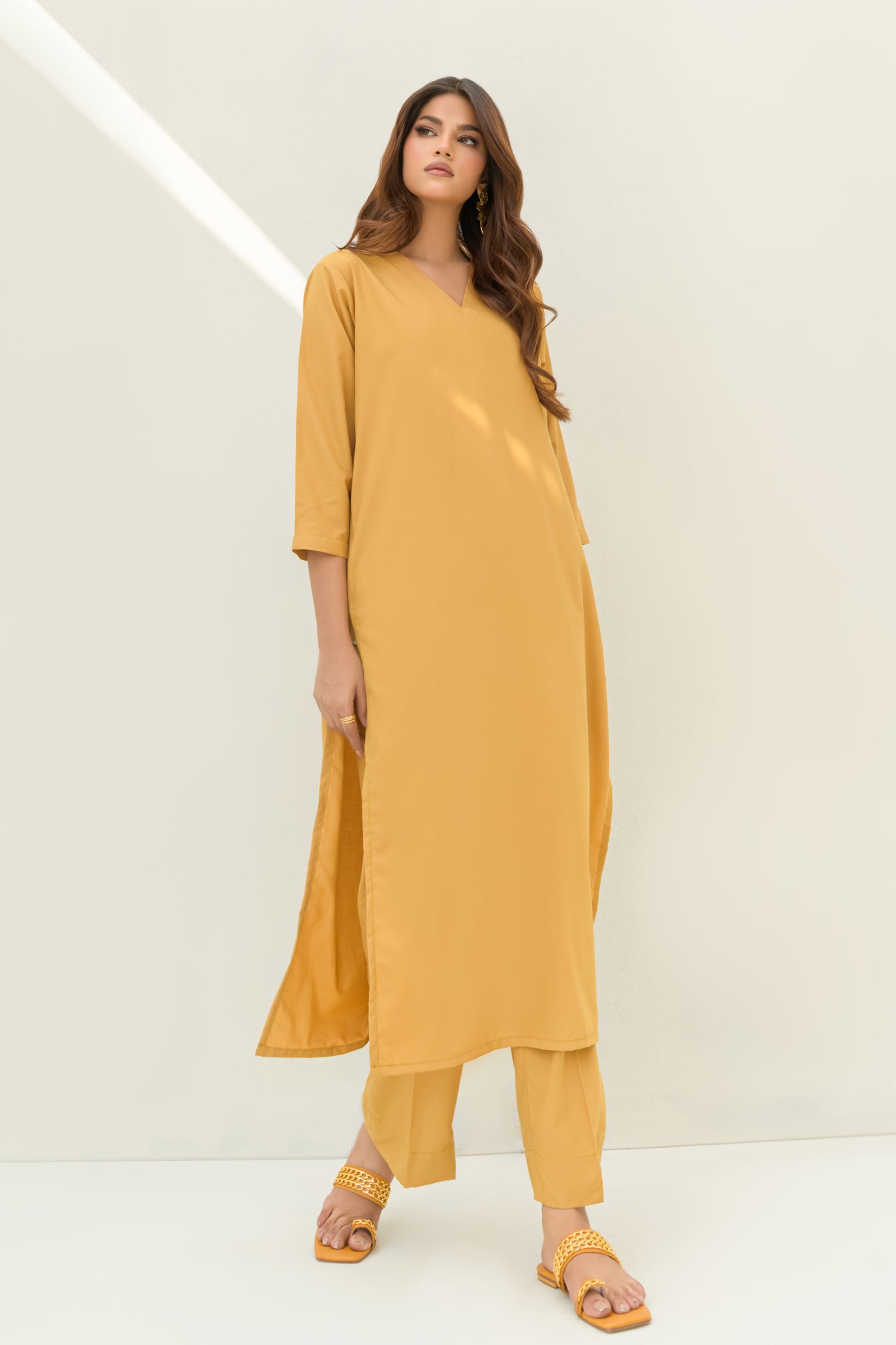 Kesori By Suitsu Stitched Co Ords Collection-Summer Gold-2 Piece Set