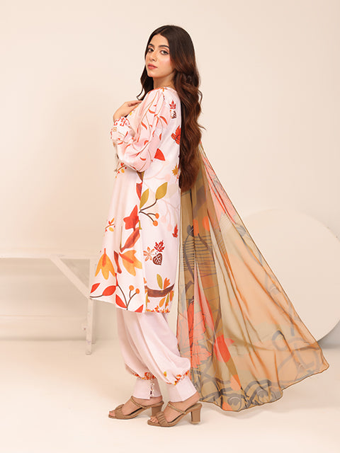 Floret By Nazmina Premium Swiss Lawn Collection'2025-Blushing Horizon (LD-17)