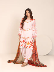 Floret By Nazmina Premium Swiss Lawn Collection'2025-Blushing Horizon (LD-17)