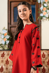 Kaanthaa Stitched 2 Piece Cotton Silk Formals Kids Suit-Surkhab Stitched (2-Piece)