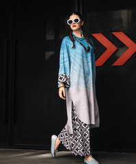 Sugar N Spice By Kaanthaa Stitched 2 Piece Summer Suit-Aqua Terra 2 Piece - Stitched