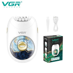 VGR-V-706 Cordless Professional Women Epilator with 18 Tweezers for Face, Legs, Underarms & Bikini area