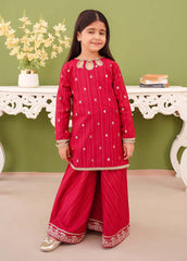 Modest Stitched 3 Piece Winter Edit Kids Collection'2025-3 Piece Pink Khaddar Embroidered Suit