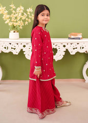 Modest Stitched 3 Piece Winter Edit Kids Collection'2025-3 Piece Pink Khaddar Embroidered Suit