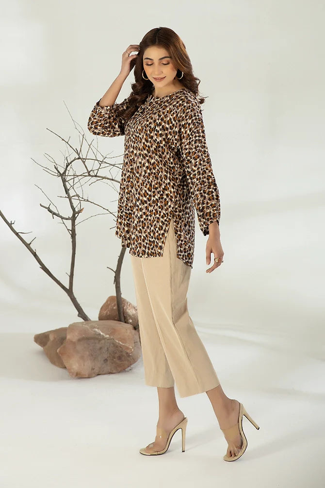 Everyday Edit By La Rosaa Stitched Vol-03 Collection'2024-LA3-06 Cheetah Print 1Pc