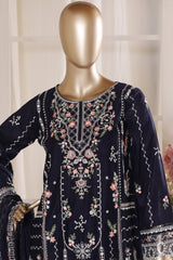 Bin Saeed Stitched 3 Piece Luxury Emb Lawn Vol-02 Suit-D-3011-BLACK