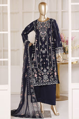 Bin Saeed Stitched 3 Piece Luxury Emb Lawn Vol-02 Suit-D-3011-BLACK