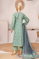Bin Saeed Stitched 3 Piece Exclusive Printed Frock-LSM-3025-GREEN