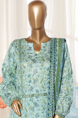 Bin Saeed Stitched 3 Piece Exclusive Printed Frock-LSM-3059-GREEN