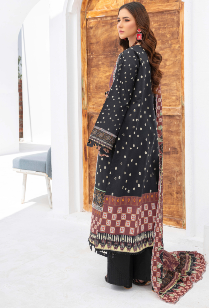 Saira Bano By Humdum Unstitched 3 Piece Emb Lawn Collection'2024