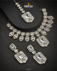 Wave Necklace Set Silver - Zeesy Jewellery