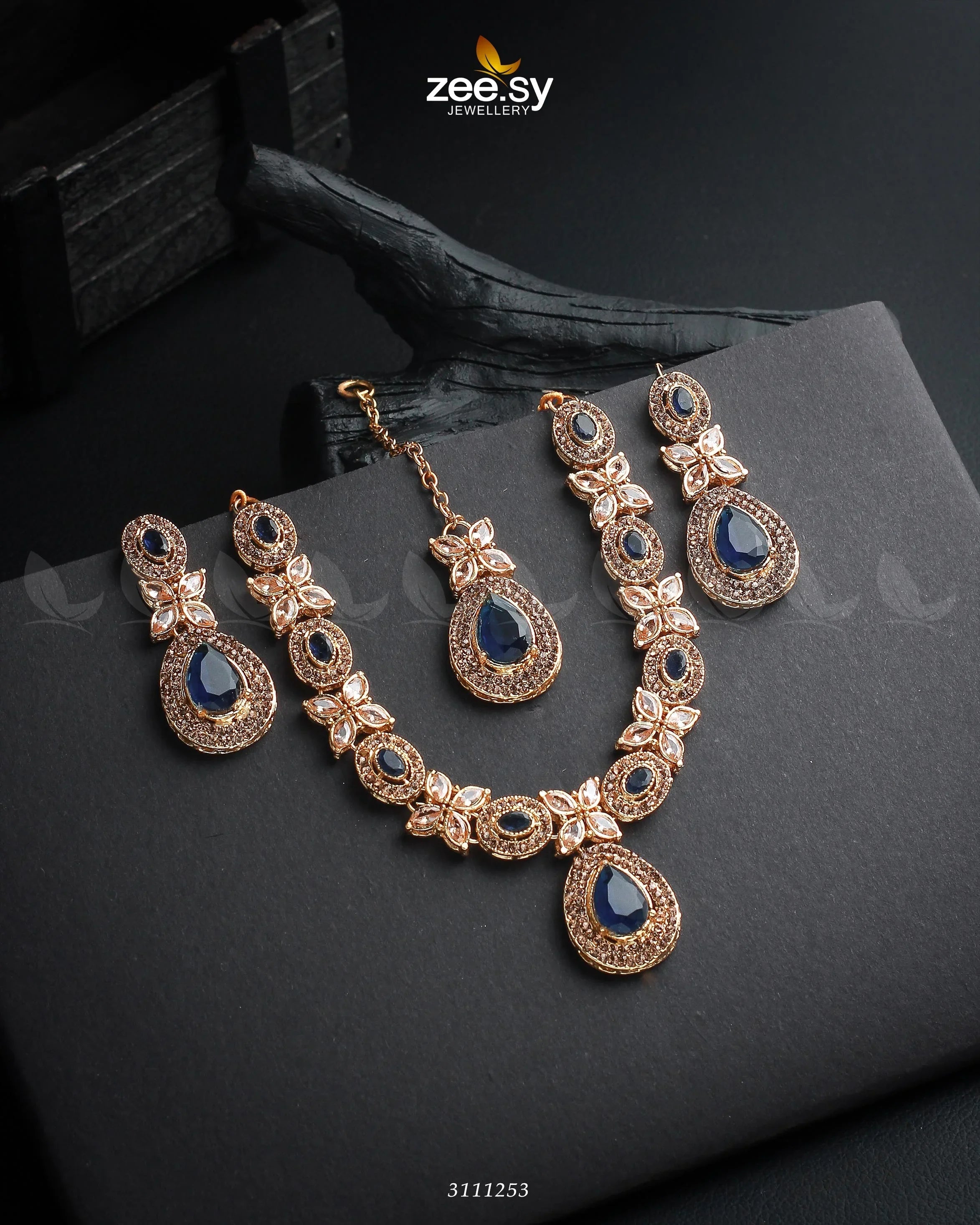 Cassin's Necklace Set Blue - Zeesy Jewellery