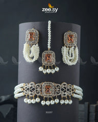 Marasim Choker Necklace Champagne - Zeesy Jewellery