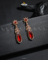 Rimsha's Earrings Golden Mahroon - Zeesy Jewellery