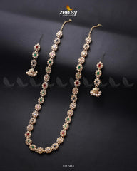 Reema Malla Necklace Golden Multi - Zeesy Jewellery