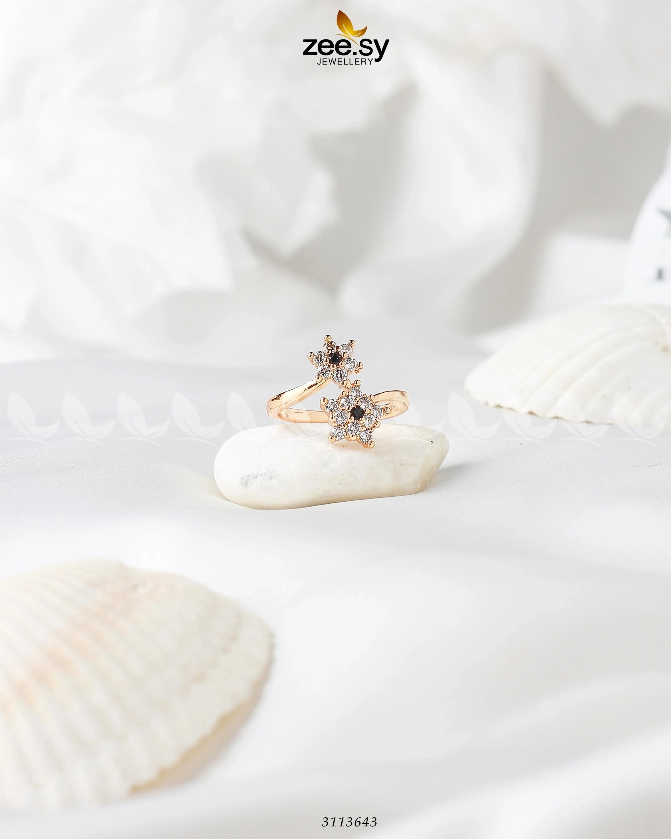 Orla Ring Golden Black 18 - Zeesy Jewellery