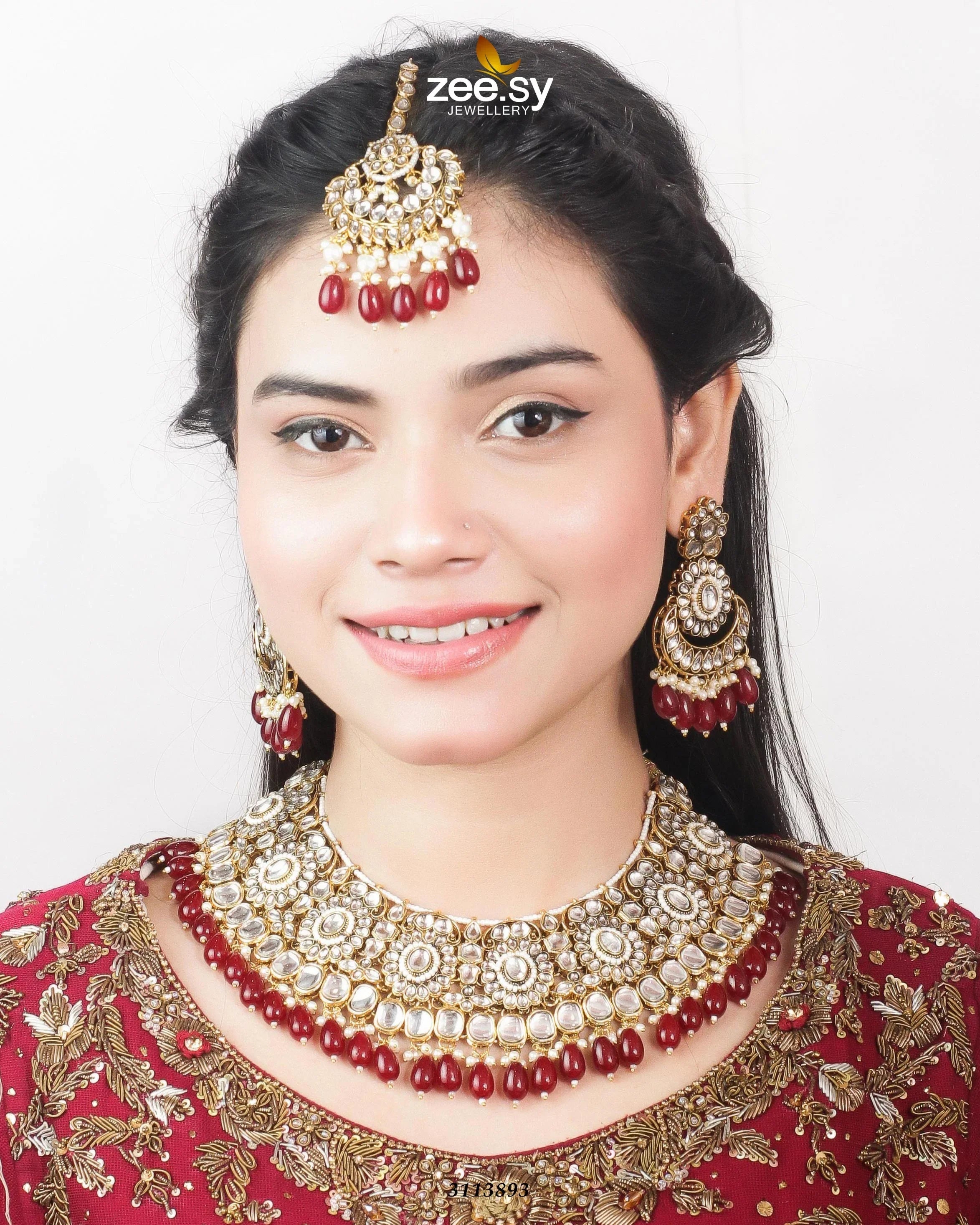 Hoor Bridal Set Red - Zeesy Jewellery