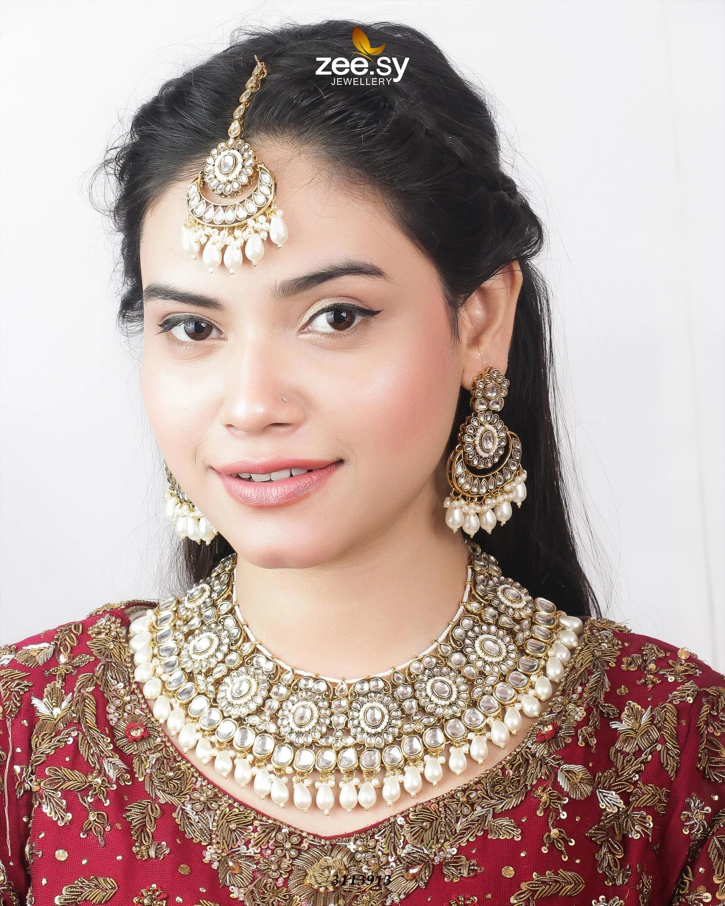 Hoor Bridal Set White - Zeesy Jewellery
