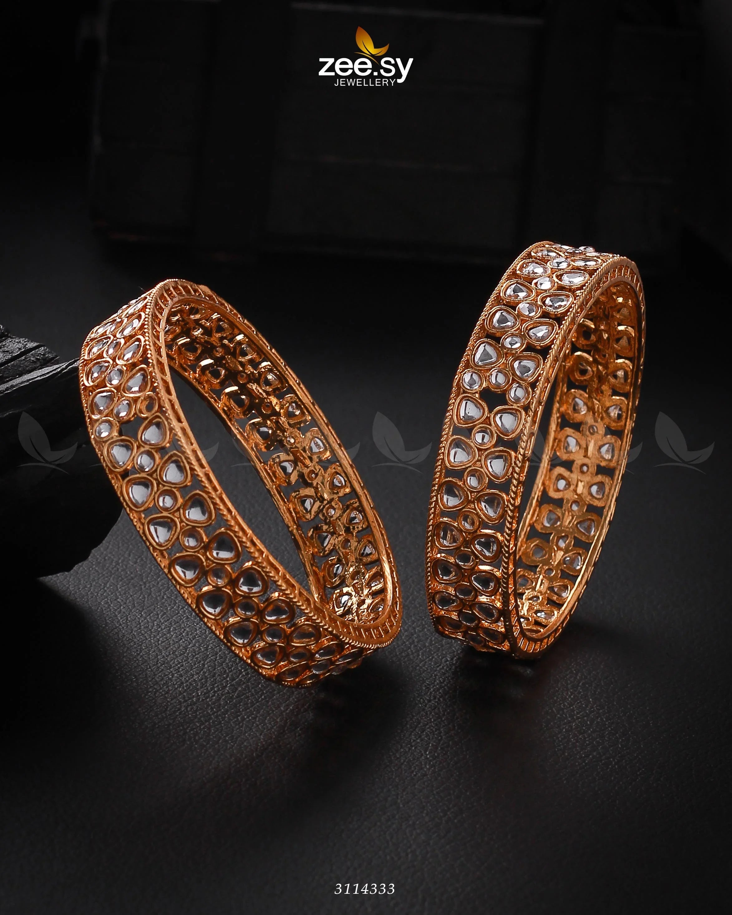 Selena Bangles White 2*8 - Zeesy Jewellery