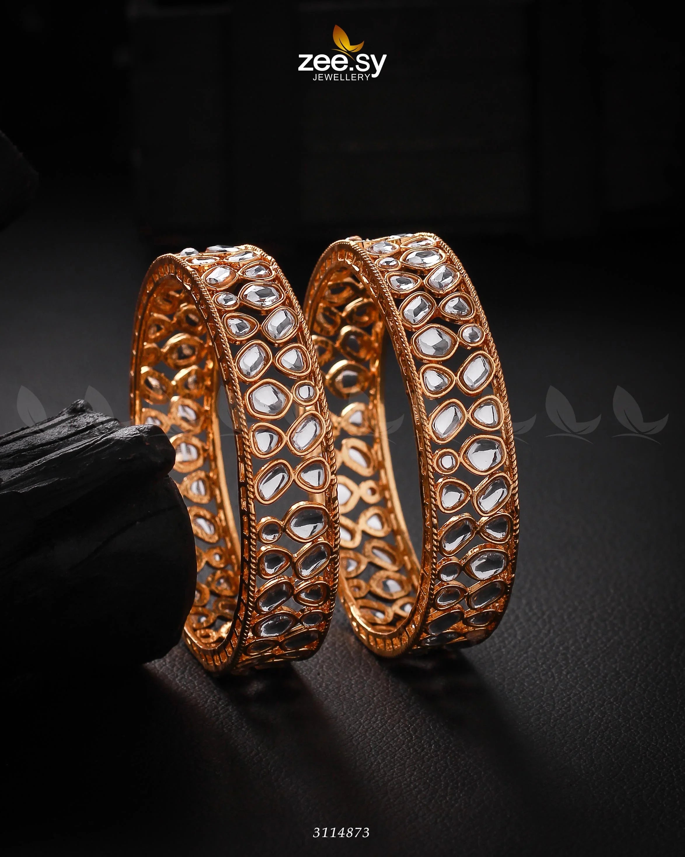 Saffron Bangles White 2*6 - Zeesy Jewellery