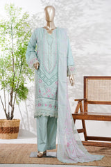 Bin Saeed Stitched 3 Piece Luxury Emb Lawn Vol-13 Suit-D-3133-PISTA