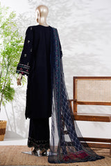 Bin Saeed Stitched 3 Piece Luxury Emb Lawn Vol-13 Suit-D-3134-N.BLUE
