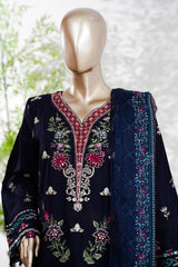 Bin Saeed Stitched 3 Piece Luxury Emb Lawn Vol-13 Suit-D-3134-N.BLUE