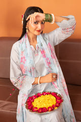 Chaashni By Tawakkal Stitched 3 Piece Eid Fancy Emb Lawn Vol-02 Suit-D-3136