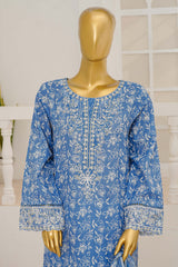 Bin Saeed Stitched 3 Piece Exclusive Emb Lawn With Flapper Suit-LSM-3187-BLUE