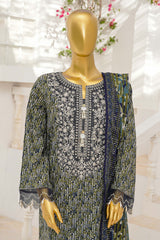 Bin Saeed Stitched 3 Piece Exclusive Emb Lawn With Flapper Suit-LSM-3188-GRAY