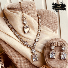 Made For Her-Elara Crystal Necklace Set - RJK1045