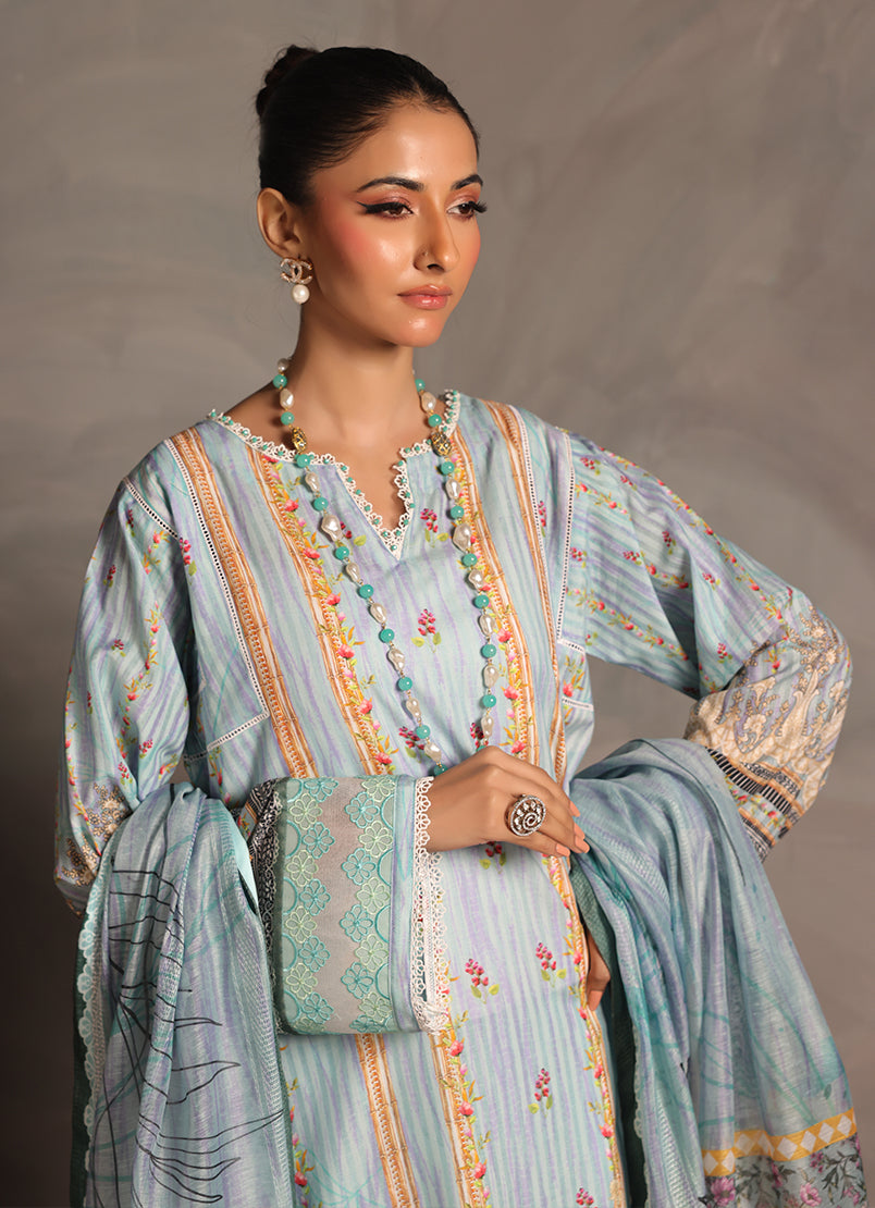 Zlooms 3 Pc Dobby Unstitched Suit - ZL25-C08-03