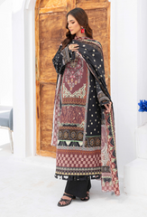 Saira Bano By Humdum Unstitched 3 Piece Emb Lawn Collection'2024