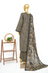 Bin Saeed Stitched 3 Piece Exclusive Printed Lawn Vol-14 Suit-LSM-3260-BLACK